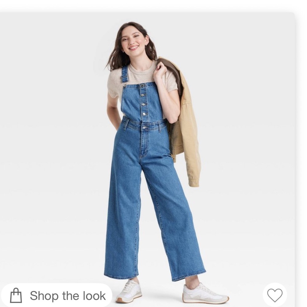 Women's Denim Sailor Overalls - Universal Thread'™ Medium Wash Size 4